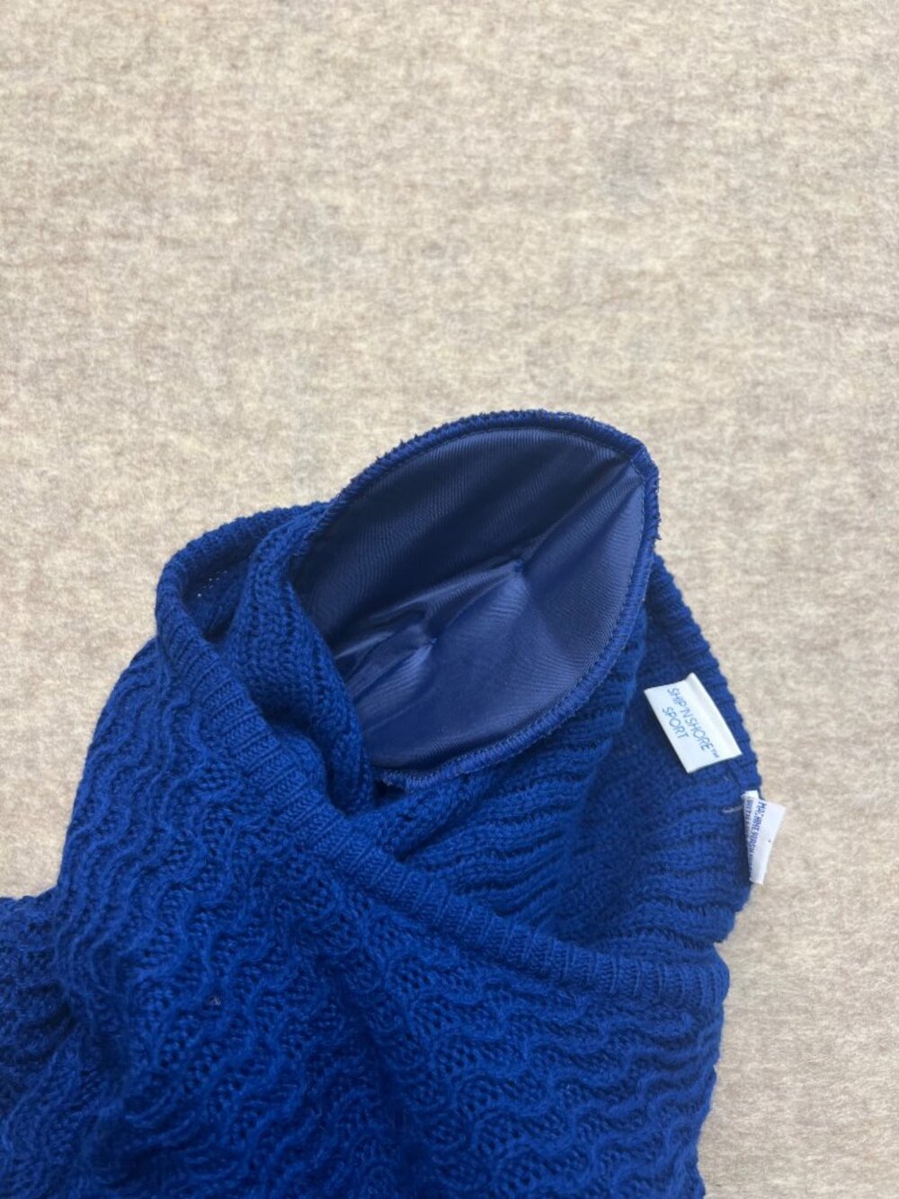 Vintage ShipnShore Sport Tunic Sweater Knit Blue Acrylic Shoulder Pads Large - Picture 6 of 8